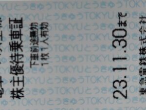 東急電鉄 株主優待 切符（10枚セット）